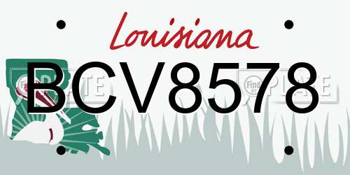 BCV8578 Louisiana License Plate