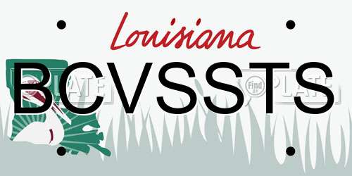 BCVSSTS Louisiana License Plate