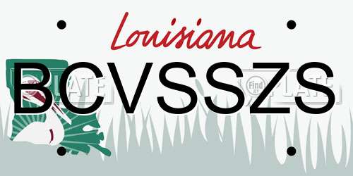 BCVSSZS Louisiana License Plate
