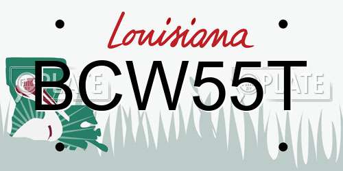 BCW55T Louisiana License Plate