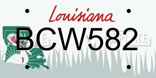 BCW582 Louisiana License Plate