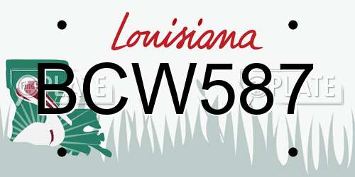 BCW587 Louisiana License Plate