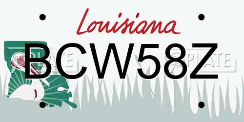 BCW58Z Louisiana License Plate
