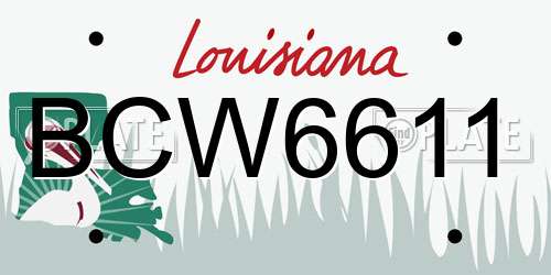 BCW6611 Louisiana License Plate