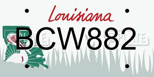 BCW882 Louisiana License Plate