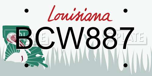 BCW887 Louisiana License Plate