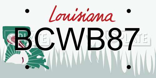 BCWB87 Louisiana License Plate