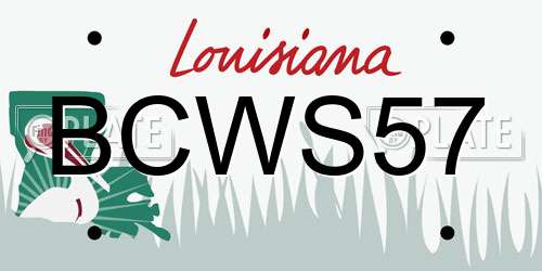 BCWS57 Louisiana License Plate