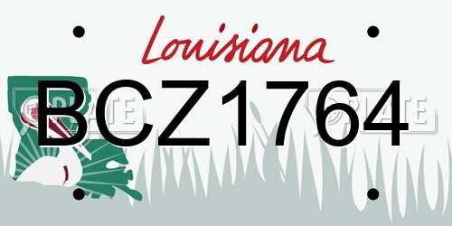BCZ1764 Louisiana License Plate