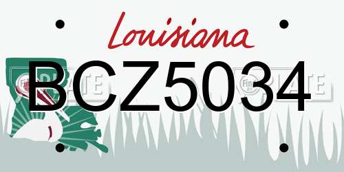 BCZ5034 Louisiana License Plate