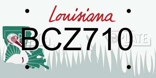 BCZ710 Louisiana License Plate