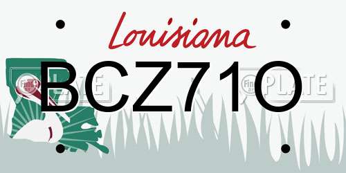 BCZ71O Louisiana License Plate