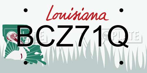 BCZ71Q Louisiana License Plate