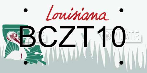 BCZT10 Louisiana License Plate