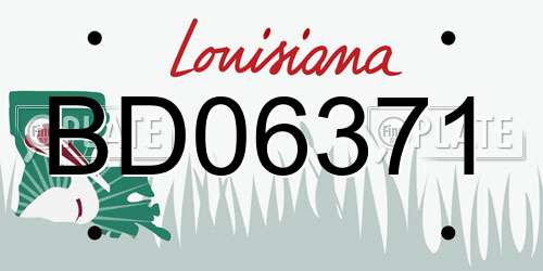 BD06371 Louisiana License Plate