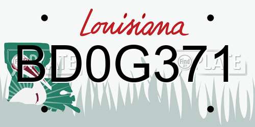 BD0G371 Louisiana License Plate