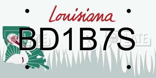 BD1B7S Louisiana License Plate