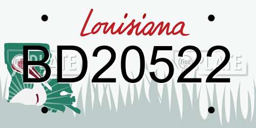 BD20522 Louisiana License Plate