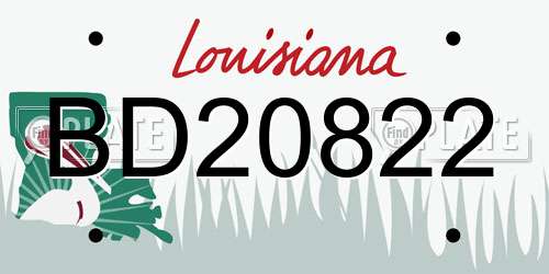 BD20822 Louisiana License Plate