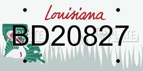 BD20827 Louisiana License Plate