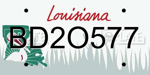 BD2O577 Louisiana License Plate