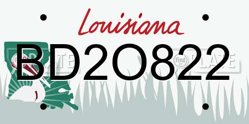 BD2O822 Louisiana License Plate