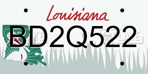 BD2Q522 Louisiana License Plate