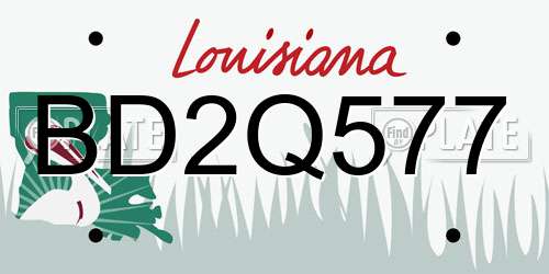 BD2Q577 Louisiana License Plate