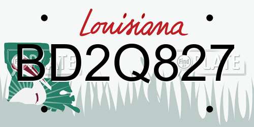 BD2Q827 Louisiana License Plate