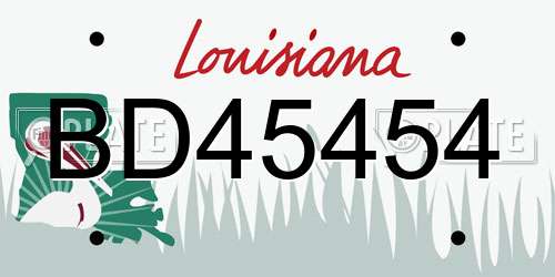 BD45454 Louisiana License Plate