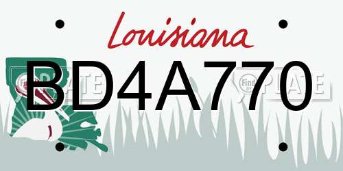 BD4A770 Louisiana License Plate