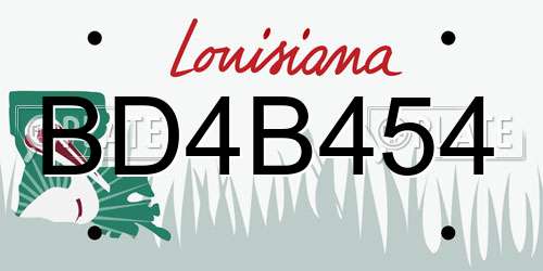 BD4B454 Louisiana License Plate
