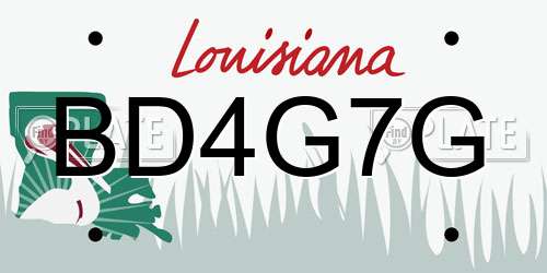BD4G7G Louisiana License Plate