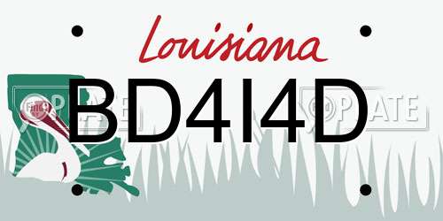 BD4I4D Louisiana License Plate