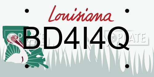 BD4I4Q Louisiana License Plate