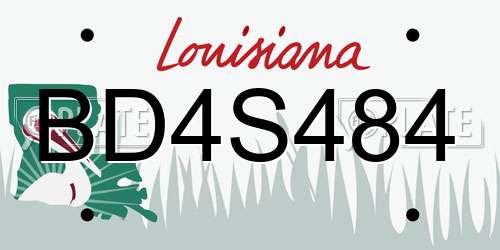 BD4S484 Louisiana License Plate