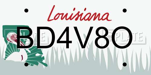 BD4V8O Louisiana License Plate