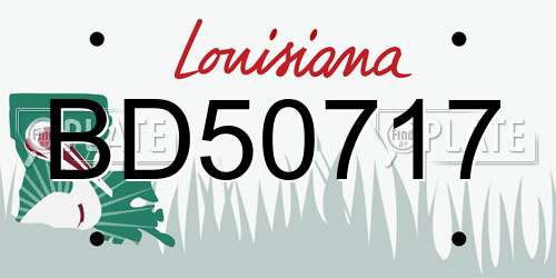 BD50717 Louisiana License Plate
