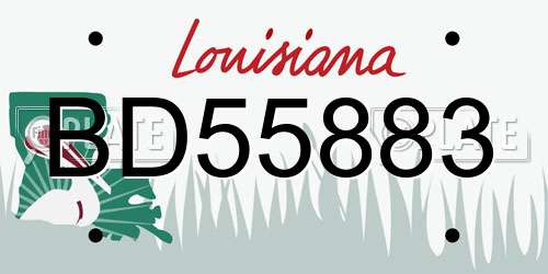 BD55883 Louisiana License Plate