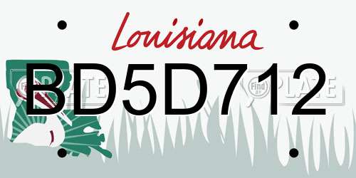 BD5D712 Louisiana License Plate