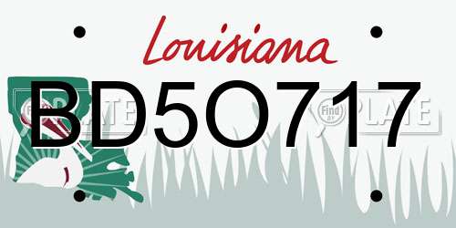 BD5O717 Louisiana License Plate
