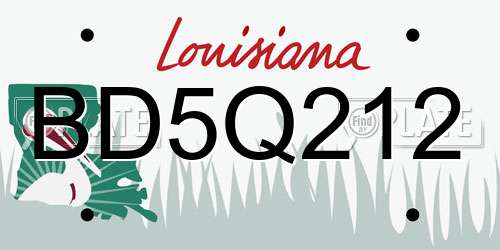 BD5Q212 Louisiana License Plate