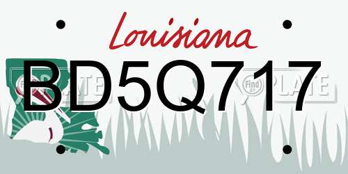 BD5Q717 Louisiana License Plate