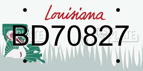 BD70827 Louisiana License Plate