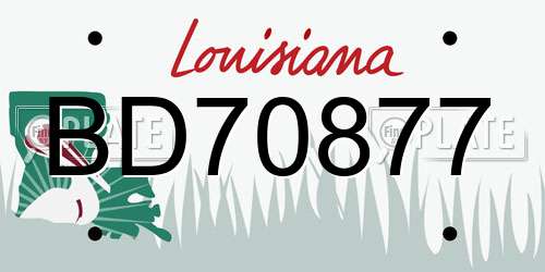 BD70877 Louisiana License Plate