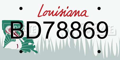 BD78869 Louisiana License Plate