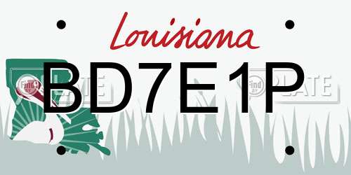 BD7E1P Louisiana License Plate