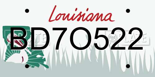 BD7O522 Louisiana License Plate
