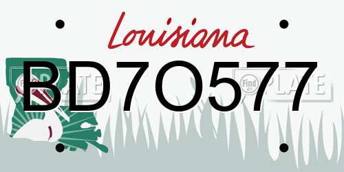 BD7O577 Louisiana License Plate
