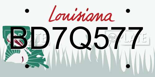 BD7Q577 Louisiana License Plate